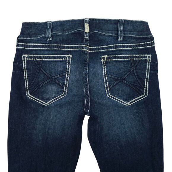 Ariat R.E.A.L. Mid Rise Boot Cut Jeans Womens 32 Thick Stitch Stretch 5 Pocket - Picture 10 of 14